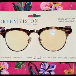 Screen Vision By ICU Eyewear Blue Light Blocking Glasses Tortoise And Gold Rims